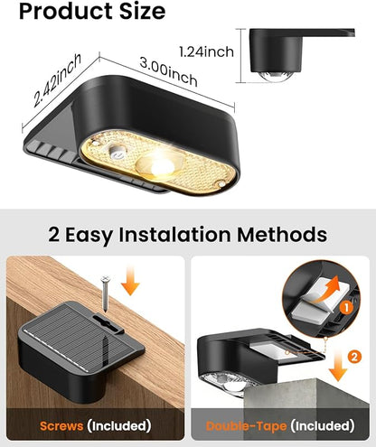 Solar Deck Lights Outdoor 8 Packs, 3000/4000/6000K 3 Modes, Solar Fence Lights outdoor Waterproof, Solar Step Lights for outsidefor Deck, Stair, Step, Fence, Wall, Patio, Yard, Pool and Pathway