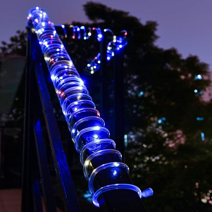 Solar Rope Lights Outdoor, 23ft 50LED Outdoor Rope String Lights Waterproof Copper Tube Wire String Lights for Garden,Yard, Path, Fence, Stairs, Backyard, Patio (Multicolor)