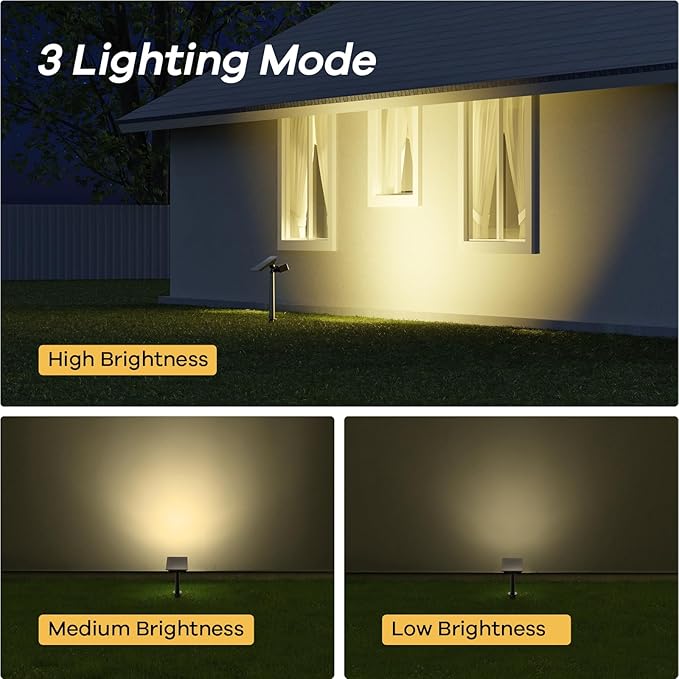 Consciot Warm White Solar Spot Lights Outdoor,Dusk-to-Dawn 600LM 360°Adjustable Solar Landscape Spotlights with | Lumora