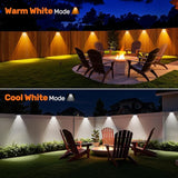 NIORSUN Solar Fence Lights,6 Pack Deck Light,Led Outdoor Lights Warm White + RGB Wall Lights,IP45 Solar Powered | Lumora