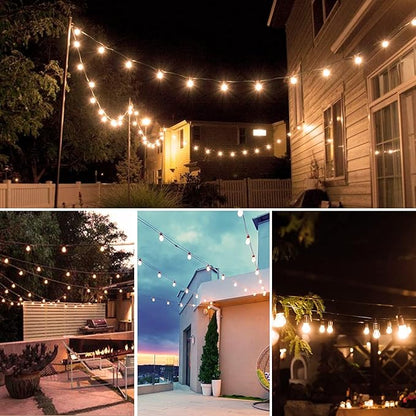 48FT LED Outdoor String Lights, S14 IP65 Waterproof Patio Lights Outside Light, Edison Shatterproof Bulbs with Remote Control Vintage Backyard Light, Garden, Deck Lighting