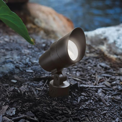WAC Landscape Lighting, LED 12V Medium Size Accent Light with Adjustable Beam Angle and Integral Brightness Control 50-1300 Lumens 2700K Warm Built-in LED in Black
