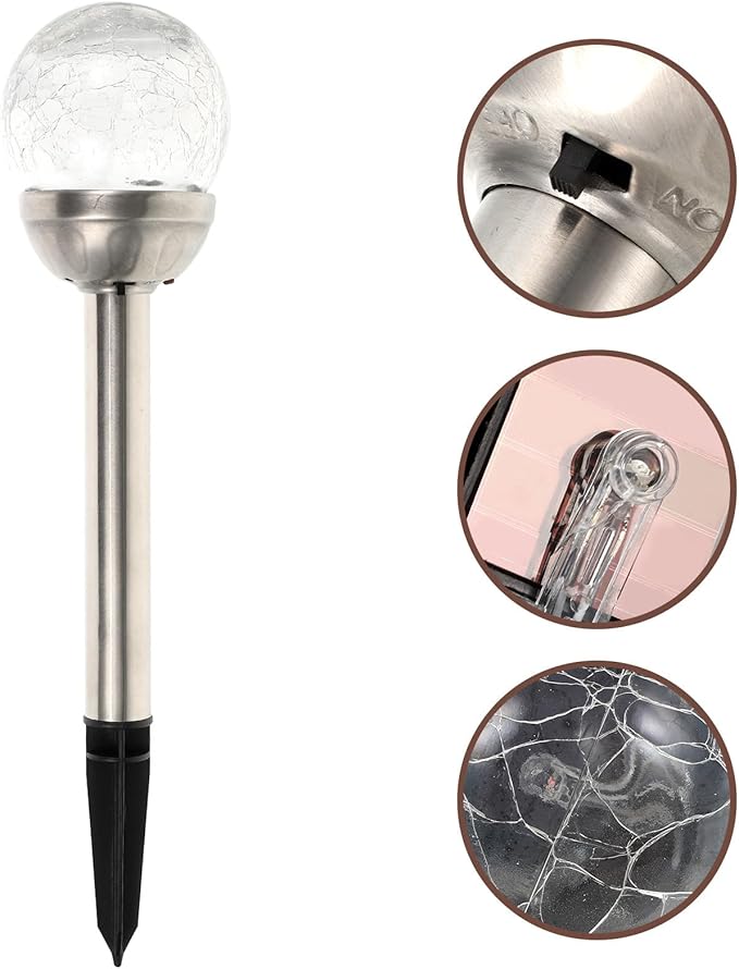Solar Crack Ball Light LED Garden Globe Solar Lights Outdoor Waterproof Landscape Path Lighting for Patio Lawn Yard | Lumora