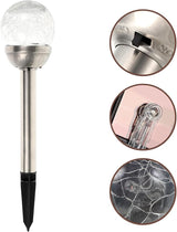 Solar Crack Ball Light LED Garden Globe Solar Lights Outdoor Waterproof Landscape Path Lighting for Patio Lawn Yard | Lumora