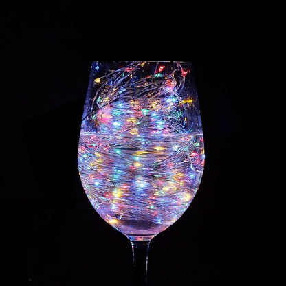 woohaha Solar String Lights, 2 Packs 100 LED Copper Wire Lights, Waterproof Fairy Decoration Starry String Lights - 8 Modes, Indoor/Outdoor for Gardens, Patios, Homes, Parties, Multi Color