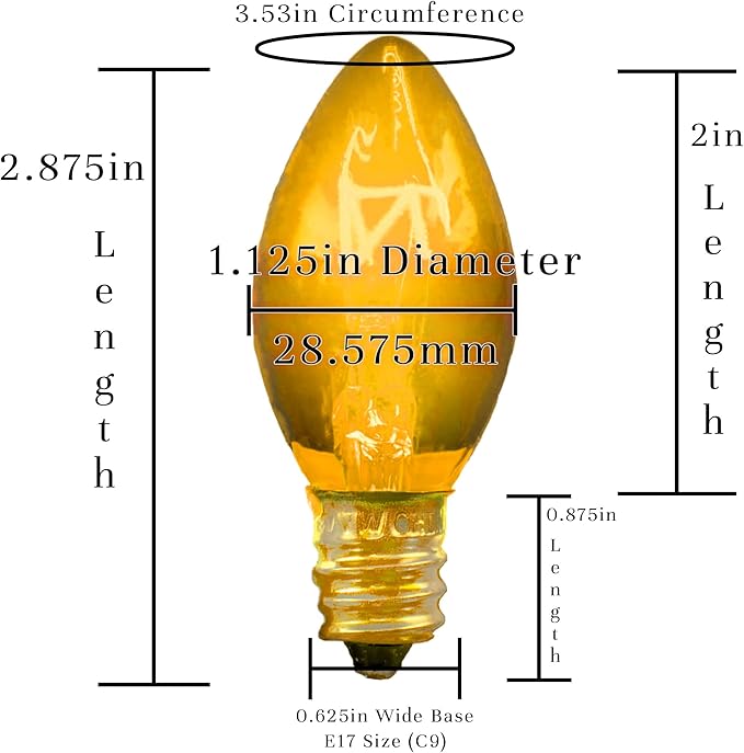 EST. LEE DISPLAY L D 1902 Indoor ＆ Outdoor String Light C9 Glass Christmas Steady Transparent Replacement Bulbs E17 | Lumora