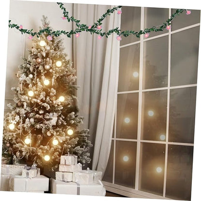 DOITOOL 5pcs Simulated Floral Wreath Light Led String Light Lovely Outdoor Decor for Christmas Festival for Use