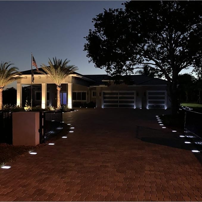 Blue 6x9 Solar Paver Lights, Decor Pavement, DIY, +24h Lights on, Rechargeable Battery, Strength Polymer, vehicular Traffic and Water Resistent, Perfect for Sidewalk, Driveway, Pool Deck&More