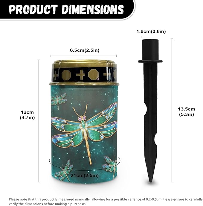 Dragonfly Green Galaxy Outdoor Solar Garden Lights Waterproof Pathway Lights Stake Lights Outdoor Decorations for Patio/Yard/Driveway Walkway Lights Flameless Outdoor Table Lamp
