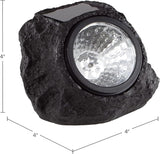 Pure Garden LED Solar Rock Lights, Brown, Set of 4 - Outdoor Path Light | Lumora