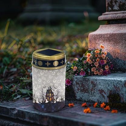Haunted House Small Solar Lights Outdoor Halloween Garden Lights for Outside Solar Sidewalk Lights Outdoor Solar Landscape Light Solar Garden Lights Outdoor Sidewalk Lights