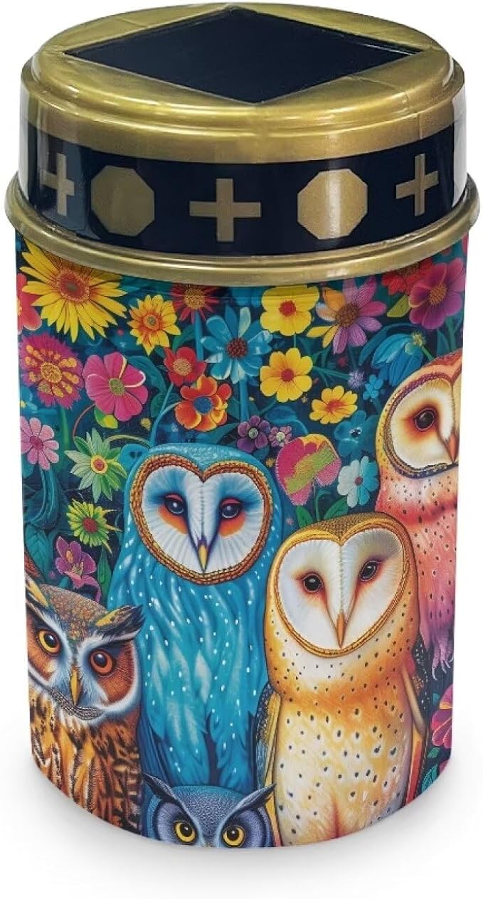 Owls Cemetery Solar Lights Waterproof Dustproof Outdoor Decorative Solar Lights Memorial for Loved Ones Love Pets Cemetery Solar Memorial Lights for Prayer Ritual Religiou Activity