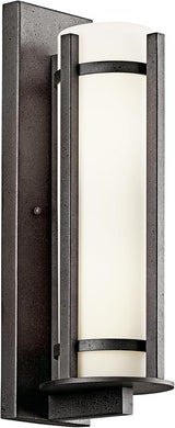 Kichler Camden 26" 3 Light Outdoor Wall Light with Opal Etched Glass in Anvil Iron | Lumora
