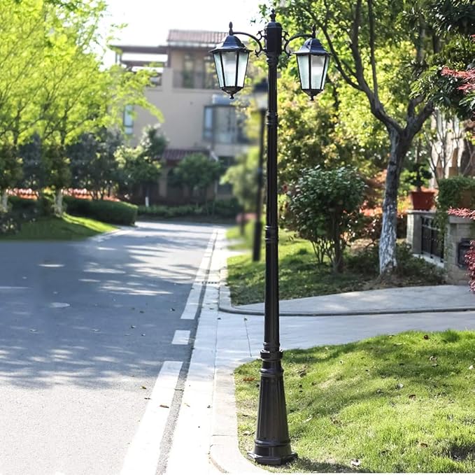 Lights Outdoor 2-Head European Creative Hexagon Streetlight Outdoor Waterproof Patio Landscape Lantern Edison E27 | Lumora