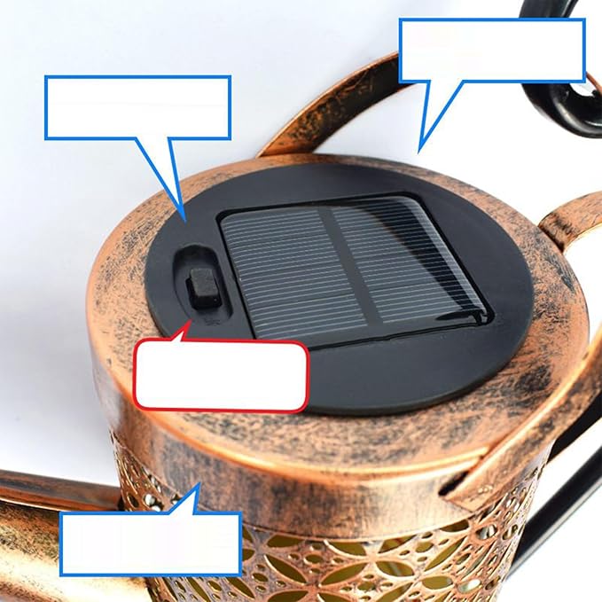 Solar Kettle Light | Retro Iron Kettle Shape Home Decor with Chime - Garden Solar Lights Outdoor | for Yard Outside Patio Path Walkway Lawn Christmas House Backyard Porch Sidewalk Flowers