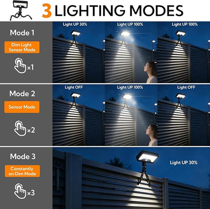 4 Pack Solar Motion Sensor Lights Outdoor, Flexible Octopus Tripod Security Lights, IP65 Waterproof with USB-C Charging, 600LM for Camping, Fence, Patio, Garden