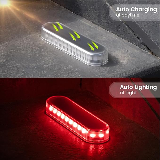 Honalia Solar Dock Driveway Lights Outdoor, RGB Color Changing Solar Powered Waterproof, Driveway Markers Concrete | Lumora