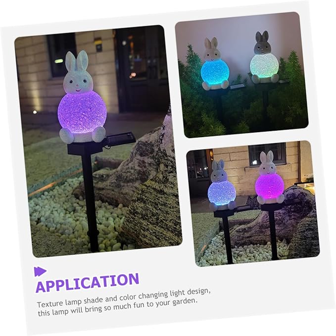 Led Rabbit Garden Decor Solar Pathway Lights Landscape Lighting Driveway Lights Changing Outdoor Lamp