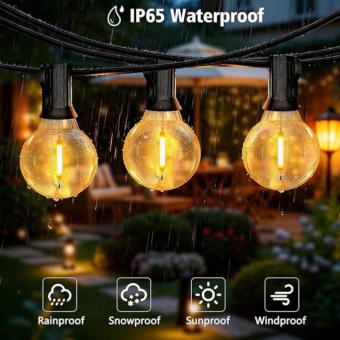 echosari Outdoor String Lights with APP Control, 200FT G40 LED String Lights for Outside with 84 Shatterproof Bulbs, Hanging Patio Lights for Balcony Apartments Backyard, Bistro,Garden, Porch, Party
