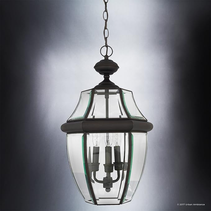 Urban Ambiance Luxury Colonial Outdoor Pendant Light, Large Size: 21" H x 12.5" W, with Tudor Style Elements | Lumora