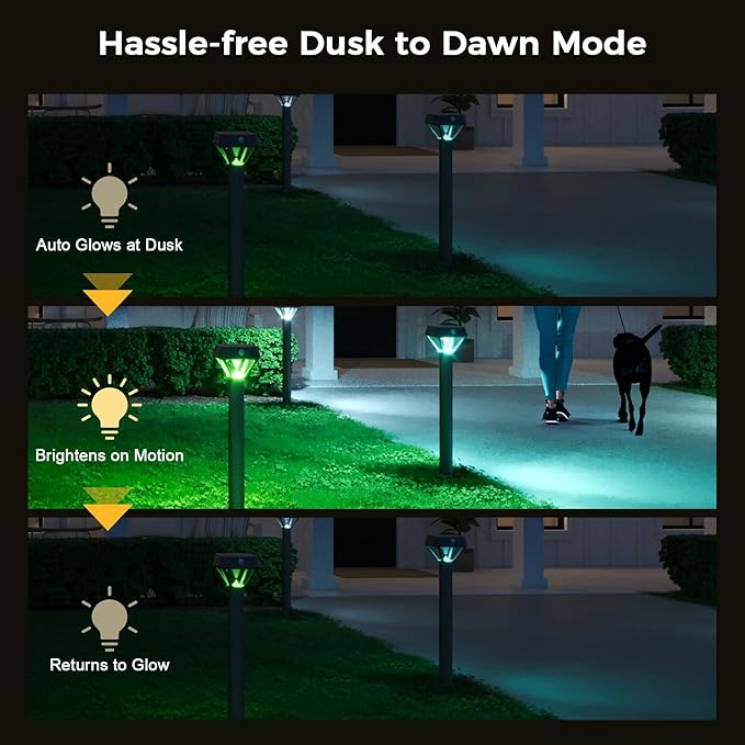 XMCOSY+ Smart Solar Lights Outdoor with Motion Sensor, 150LM APP Control RGBCW Color Changing Solar Garden Lights | Lumora