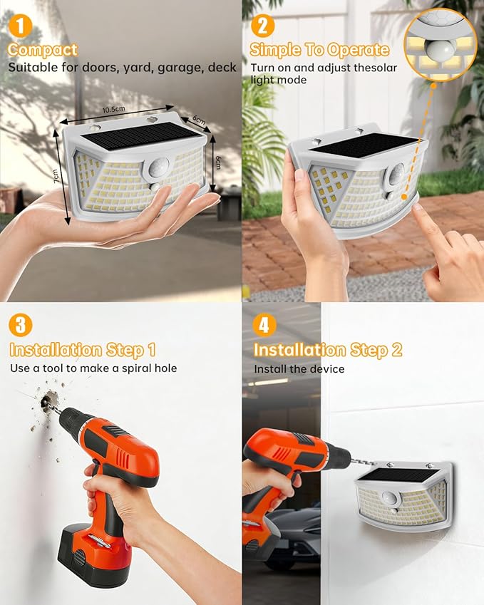 Aootek New Solar Motion Sensor Lights 120 LEDs with Lights Reflector,270° Wide Angle, IP65 - Outdoor Path Light | Lumora