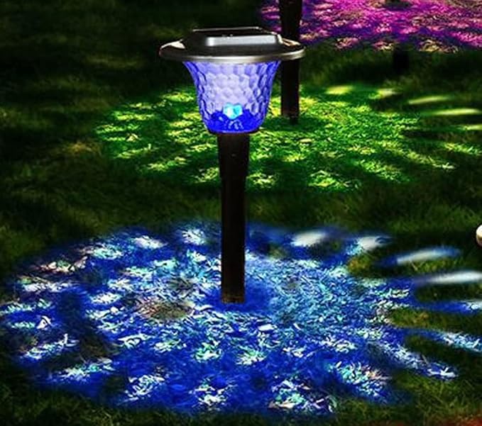 Ulalaza Garden Solar Lights Multi-Color Changing LED Flower Stake Light Decorative Landscape Lawn Yard Outdoor Lights About Length 120 * 120 * 425mm/5 * 5 * 17inch