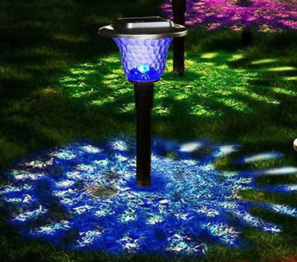 Ulalaza Garden Solar Lights Multi-Color Changing LED Flower Stake Light Decorative Landscape Lawn Yard Outdoor Lights About Length 120 * 120 * 425mm/5 * 5 * 17inch