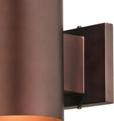 VAXCEL Chiasso Modern Outdoor Porch Light, 5" W x 7.25" H Bronze Cylinder Wall Sconce, Waterproof Dark Sky Wall | Lumora