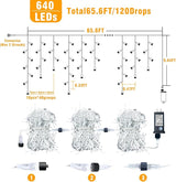 66ft Icicle Lights for Outside, Red and Green Christmas Lights Outdoor Indoor, 640 LED Twinkle String Lights with | Lumora