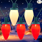 Brightown C9 LED Christmas Lights Outdoor, 2 Pack 66ft Vintage Outdoor Lights String with 100 Smooth Opaque Bulbs | Lumora