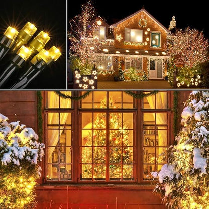 Toodour Battery Christmas Lights, 68.9ft 200 LED Christmas String Lights with 8 Twinkle Modes, Timer, Waterproof Battery Operated String Light for Home, Party, Holiday, Xmas Decor - Warm White