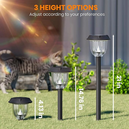 AOSEA 4 Pack Christmas Solar Pathway Lights Outdoor Waterproof - RGB Flash Mode Only Solar Lights for Outside, IP65 Rated, 12H Bright Landscape Lighting, Durable Plastic - Perfect for Garden & Walkway