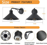 2 Pack Outdoor Wall Lights Wall Mount for House, Porch Light Fixtures, Matte Black Modern Farmhouse Wall Sconce | Lumora