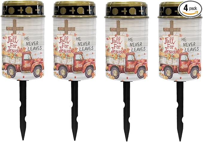 Fall for Jesus Cemetery Lights for Grave,Solar Garden Lights Solar Pathway Lights Outdoor Waterproof Garden Lights | Lumora