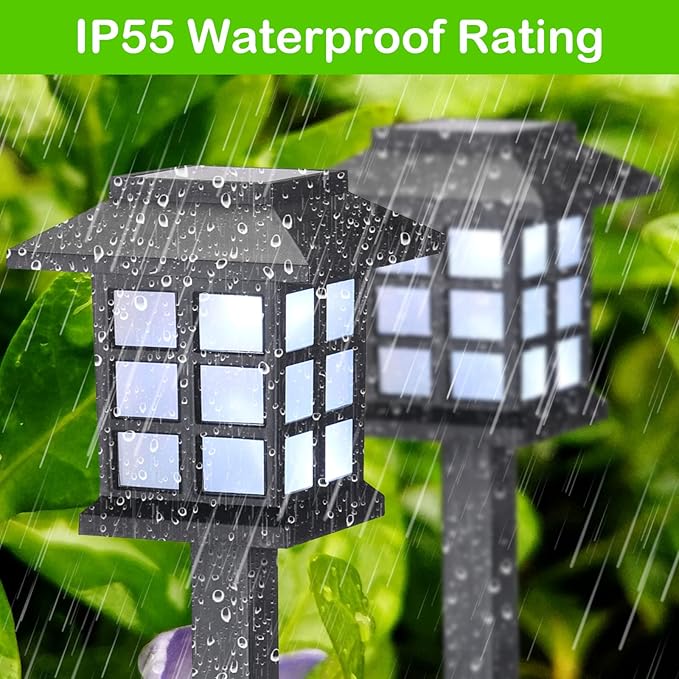Hortsun 20 Pack Solar Pathway Lights, Outdoor Garden Solar Waterproof LED Landscape Lights for Yard Patio Lawn Pathway Decoration(Cold White)