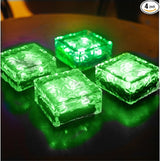 Outdoor 4 Pack Ice Cube Bricks Rocks Lights Solar Powered LED In Ground Pathways Patio Yard Garden Glow Lights Decor | Lumora