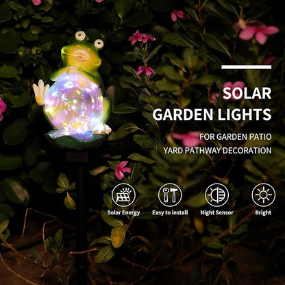 Outdoor Solar Garden Lights,Solar Frog Decorative Lights, IP67 Waterproof Colorful LED Solar Outdoor Lights,Solar Stake Lights for Garden Patio Yard Lawn Decoration