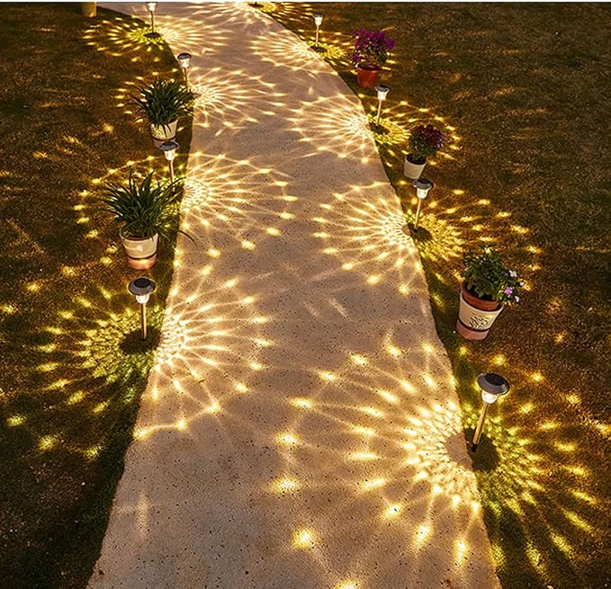 Ulalaza Garden Solar Lights Multi-Color Changing LED Flower Stake Light Decorative Landscape Lawn Yard Outdoor Lights About Length 120 * 120 * 425mm/5 * 5 * 17inch