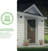 Round Solar Wall Lights - Solar Powered Wall Lamps - LED Lights - PIR Sensor & Two Lighting Modes - Rechargeable | Lumora