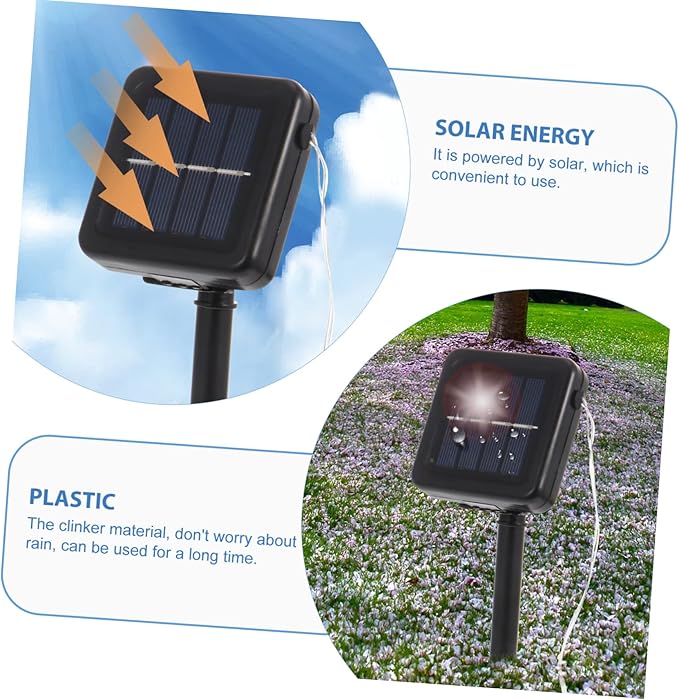 Veemoon 2sets Garden Solar String Lights Led Wire Decor for Outdoor Patio and Balcony Lights Functions Solar Powered for Effortless Decoration