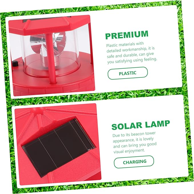 DOITOOL Solar Beacon Tower Decorative Light Outdoor Solar Lamp for Gardens Patios and Lawn Decor Led Gentle Light for Visual Enjoyment