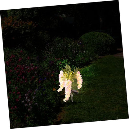 Milisten Solar Light Flower Shape Led Garden Pathway Lamp Solar-Powered Wisteria Design for Outdoor Decor Easy Installation for Landscape Lighting
