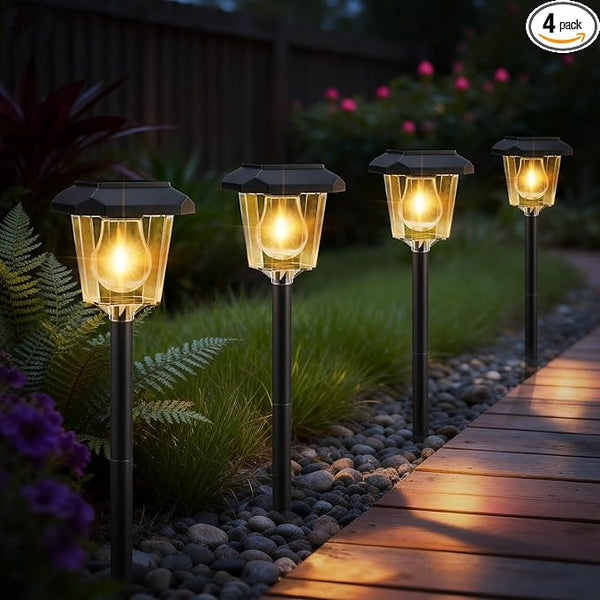 4Pack Solar Outdoor Lights, Solar Landscape Lighting Waterproof Garden Lighting for Path, Yard, Walkway, Driveway | Lumora