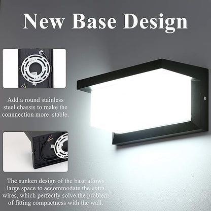 LOVEZOE 18W Outdoor Porch Light - IP65 Waterproof LED Wall Porch Light Fixture in 1800Lm 6000K Cool White Porch & Patio Lamps, Wall Mount for Garage Walkway Backyard Garden