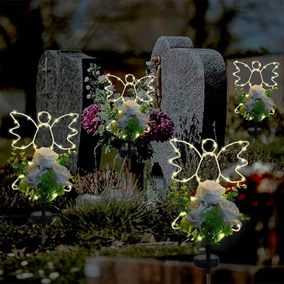 Lmtcos Solar Angel Lights for Cemetery Decorations for Grave, Memorial Sympathy Gifts for Loved One, Solar Grave Decorations for Mother Day Father Day Memorial Day Christmas Grave Decor