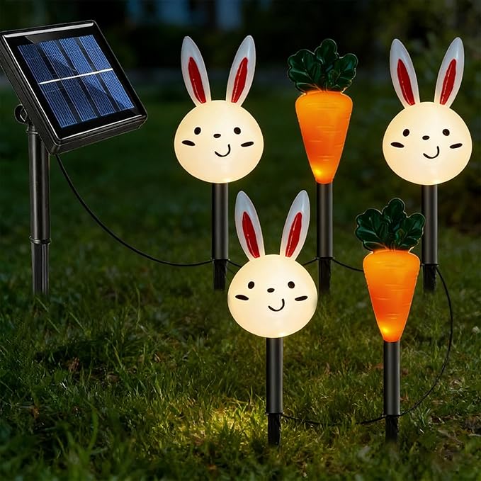 Easter Solar Lights,Decorative Easter Bunny Carrot Pathway Waterproof Lighting | Yard Solar Lights - for Garden Yard Patio Porch Lawn Walkway Courtyard Landscaping