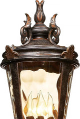 John Timberland Marseille Traditional Outdoor Post Light with Flat Base Pole Veranda Bronze 99 3/4" Champagne | Lumora