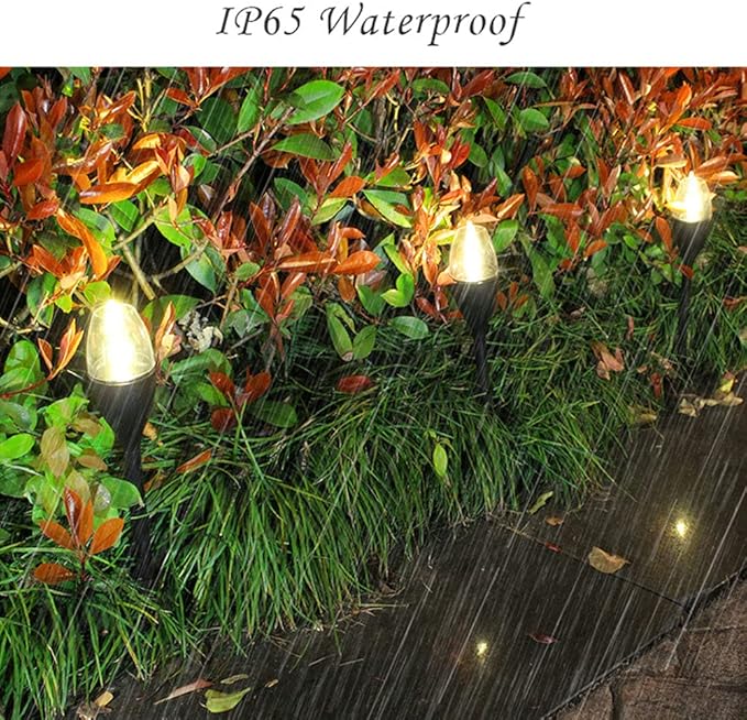 Solar Lights Outdoor 10 Pack Solar Pathway Lights Outdoor Waterproof LED Landscape Lights Solar Powered Outdoor Lights Solar Garden Lights for Pathway Walkway Yard