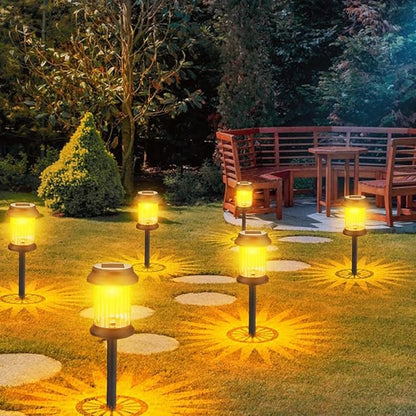 VICASKY 6pcs Solar Lawn Lights Outdoor Landscape Ground Plug-in Lights Waterproof Solar Path for Garden Yard Patio Night